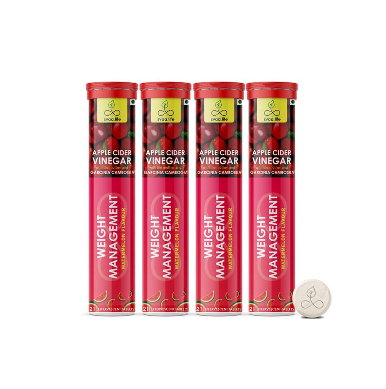 Image of svaa.life Apple Cider Vinegar (ACV) Effervescent Tablets (84 Count (Pack of 4), Watermelon)