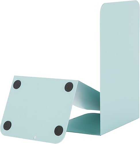 Sujetalibros de metal para estantes (azul)