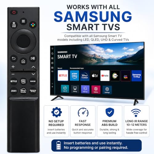 Image of Remote Control Compatible with Samsung Smart TV | Replacement Remote for Samsung LED LCD UHD 4K TVs | RM-L1811 | Exact Key Match | Non-Voice | Hot Keys | 1 Year Warranty