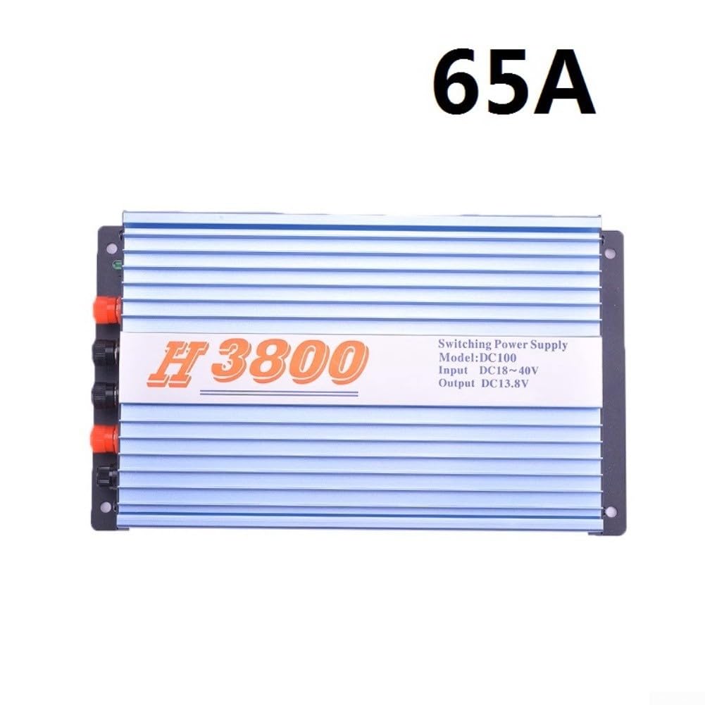 H3800 - Fuente de alimentación para vehículos (65 A, 24 V a 13,8 V, regulador de voltaje, entrada DC18-40 V, fuente de alimentación conmutada de aleación de aluminio, diseño compacto para estaciones