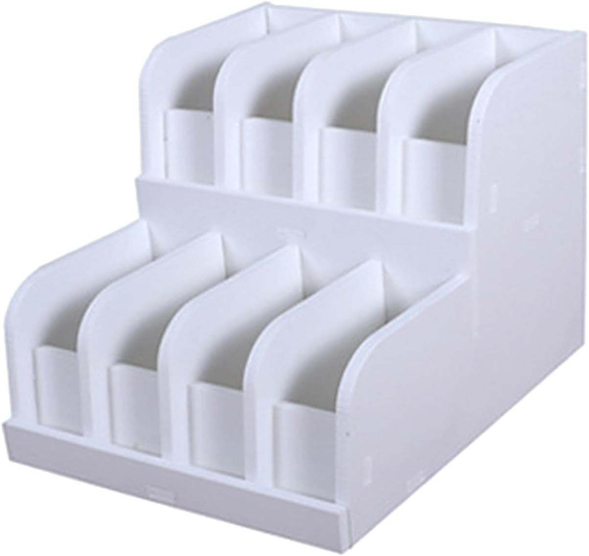 Belt Organizer Rack 2 Tiered Sturdy Simple Portable Storage Multi Compartments for Farmhouse Home Shopping Mall Dressing Room, 8 Grids