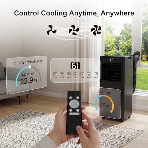 Image of AKIRES Portable Air Conditioners,6,000 BTU Air Conditioner for Bedroom with Remote Control,Portable AC Unit With Fan & Dehumidifier,Cools Up To 300 Sq.Ft For Large Room With 24H Timer And Sleep Mode