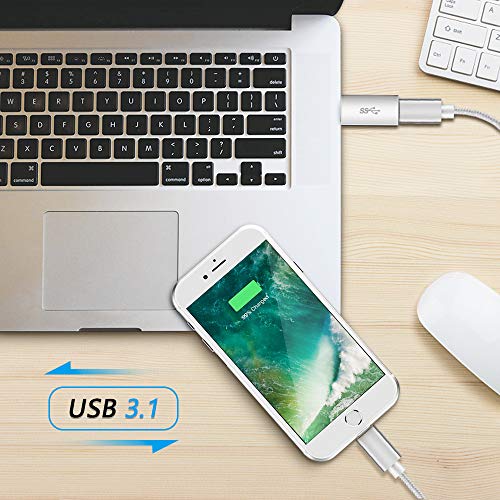 Image of Electop USB 3.1 Male to Type C Female Adapter (2 Pack), Type A to C USB 3.1 Male to USB C Female Adapter Converter Support Data Sync & Charging