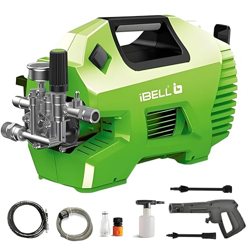 Image of IBELL iGreen550 High Pressure Washer, 2200W Induction Motor, 160 Bar Car Washer High Pressure Gun, 7.4 L /Min Flow, 5M Hose, Portable Pressure Washer for Car, Bike, Home & Outdoor Cleaning