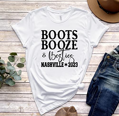 Boots Booze Shirt, Besties Nashville Tee, Nashville Music City 2023, Tennessee Shirt, Vacation Shirt, Nashville Party T-shirt, Group Shirts4