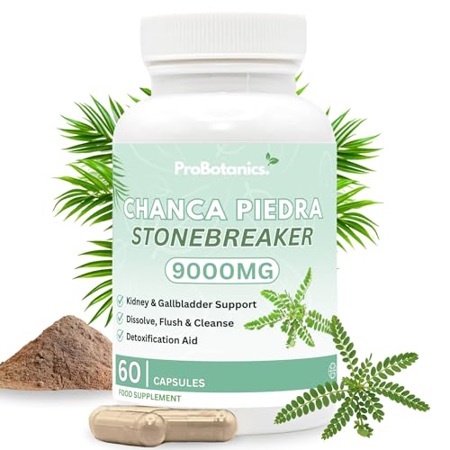 Chanca Piedra Stone Breaker Capsules | Kidney Liver & Gallbladder Support Dissolve Flush & Cleanse | 900mg Per Serving (10:1 Extract Equiv. to 9000mg) Kidney Cleanse Supplement - 60 Capsules
