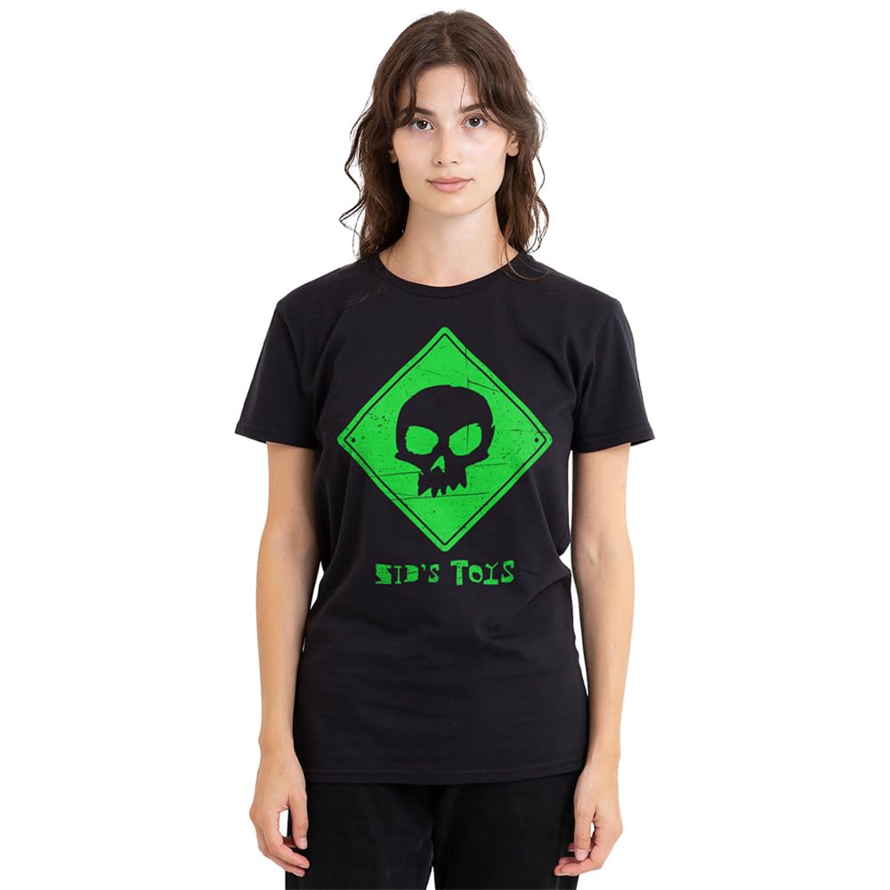 Disney Toy Story Sid'S Toys Logo Ladies T-Shirt, Black, Large