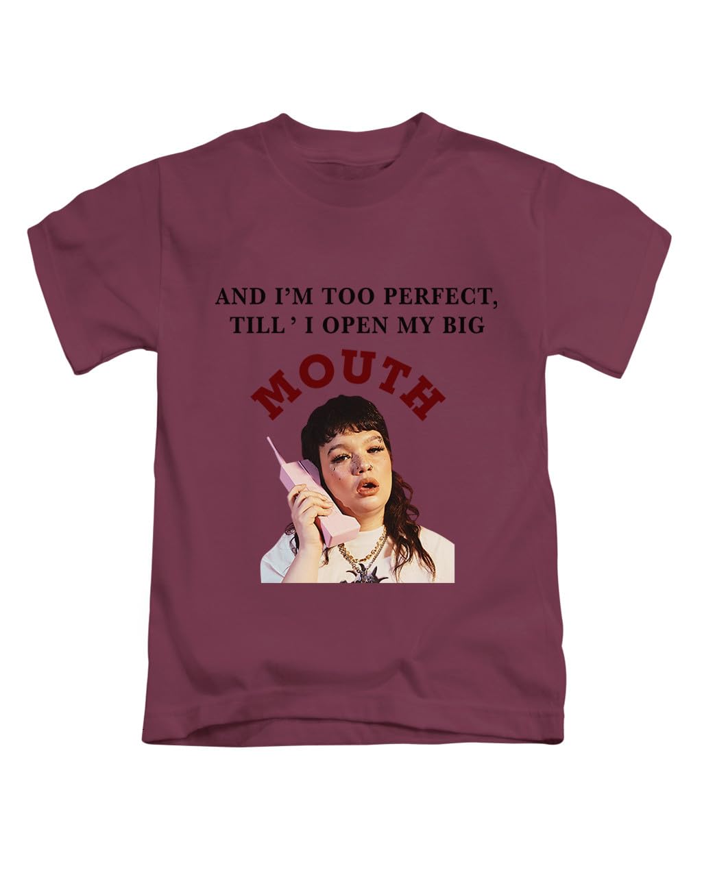 New Spirit Original Unisex Maroon I'm Too Perfect Text Lola Young Tee T-Shirt Funny T Shirt Top