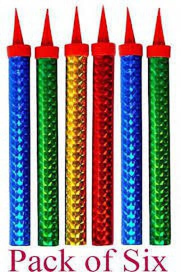 Sparkle cack candle pack of 6 multicolours Candle (Multicolor, Pack of 6)_BZ_Sparkle cack candle 6
