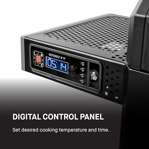 Image of Masterbuilt AutoIgnite 545 Digital Charcoal Grill and Smoker Combo for Easy Grilling, Digital Control, App, Sear Plate, Mini Hopper and 545 BBQ Cooking Square In. in Black