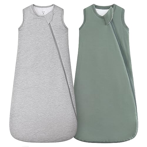 Image of HAPIU Unisex Rayon Made from Bamboo Baby Sleep Sack TOG 1.0, 2-Way Premium Zipper, Wearable Blanket Baby