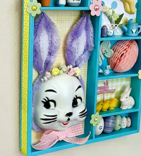 イースターバニーと春の花のシャドーボックス イースターバニーと春の花のシャドーボックス イースターバニーと春の