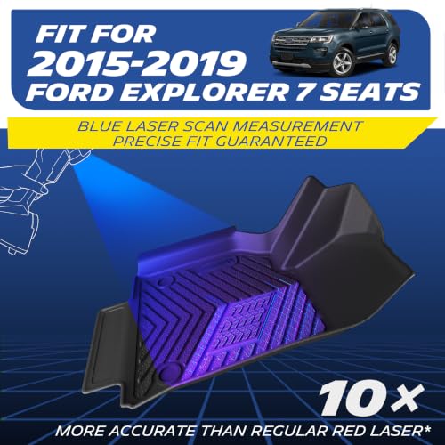 Image of Michelin Vehicle Mats for 2015-2019 Explorer 7 Seats | Premier Series, All-Weather Floor Liner, Custom Fit, Durable TPE, Non-Slip