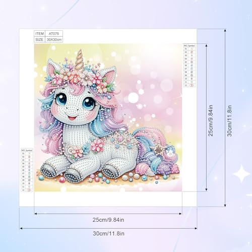 Image of AiYuanzsh Unicorn Diamond Painting Kits for Adults, 12x12 Inch | 5D Special Shape, Crystal Rhinestone, Fantasy Cartoon Animal Design, For Beginners, Home Wall Decor Gift