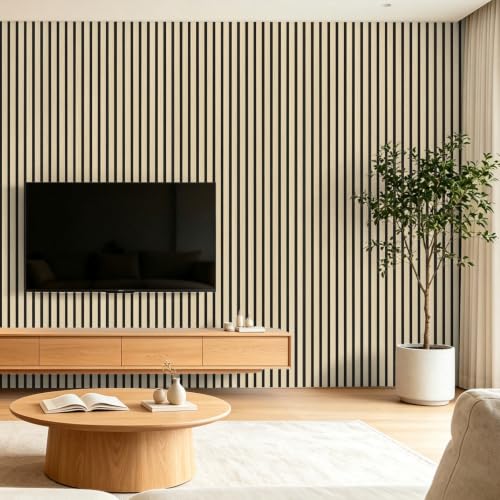 Image of Art3d 6-Piece Wood Acoustic Panels for Noise Reduction, 3D Textured Wall Paneling for Living Room Bedroom TV Background Interior Decor, Ashtree