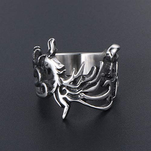 HIJONES Stainless Steel Phoenix Dragon Ring for Men Women Vintage Celtic Statement Chinese Jewelry3
