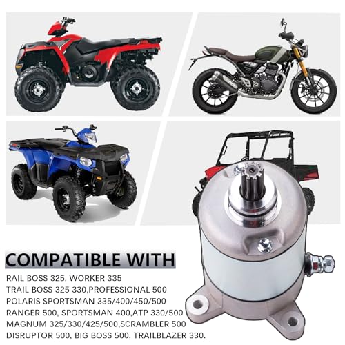 Motor de arranque eléctrico compatible con Polaris Sportsman 325/330/335/400/425/450/500, Ranger 500, Magnum, Trail Boss, Big Boss, ATP, Scrambler (1995-2014) - Reemplaza OEM 3090188, 3084981 miniatura 5