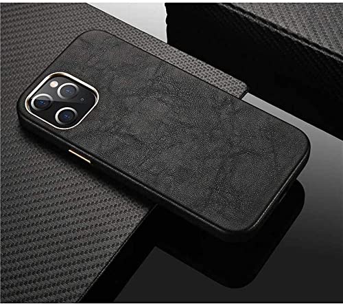 Coque en cuir véritable iPhone 12 Pro noir anti-chocs