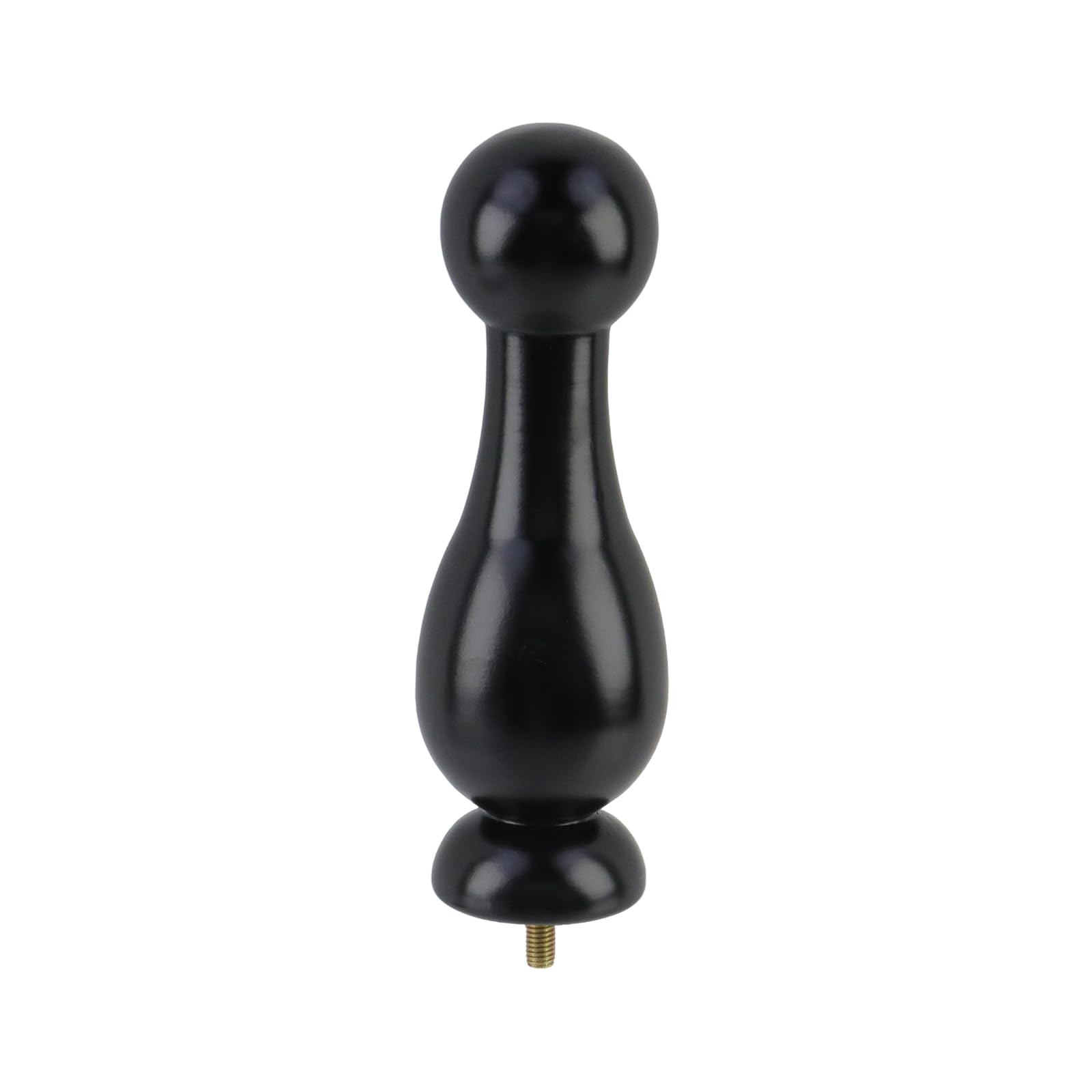 Dnyta Lot de 2 embouts de tringle à rideaux décoratifs en bois pour escaliers, tringles à rideaux, loisirs créatifs (noir, 19 cm x 6,30 cm)