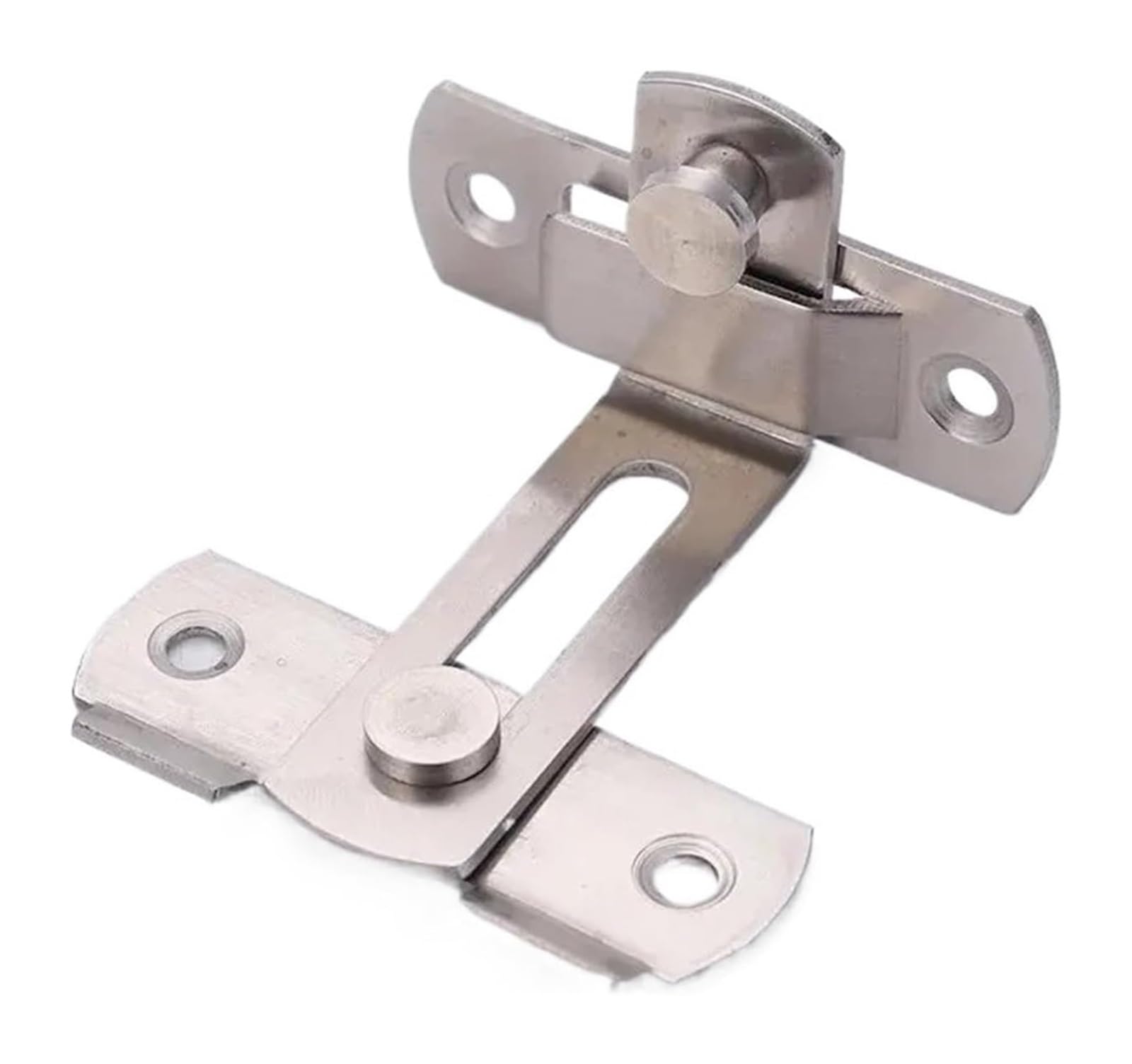 Door Lock Bolt, Stainless Steel 90 Degree Door Lock Sliding Gate Latch for Window Bathroom(02)