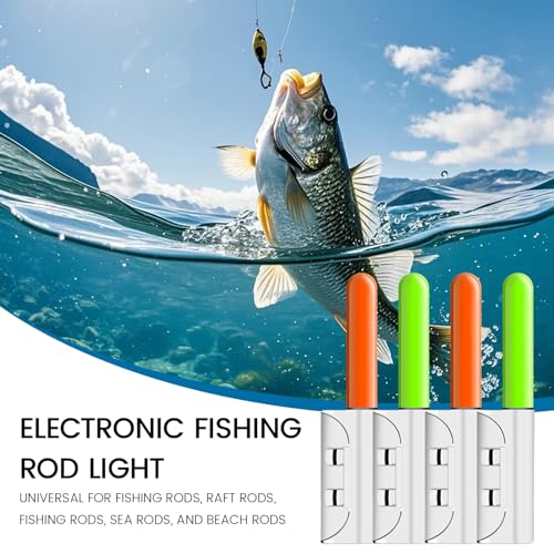Caña de pescar de noche accesorios con luces de punta clip de plástico impermeable 4PCS 6