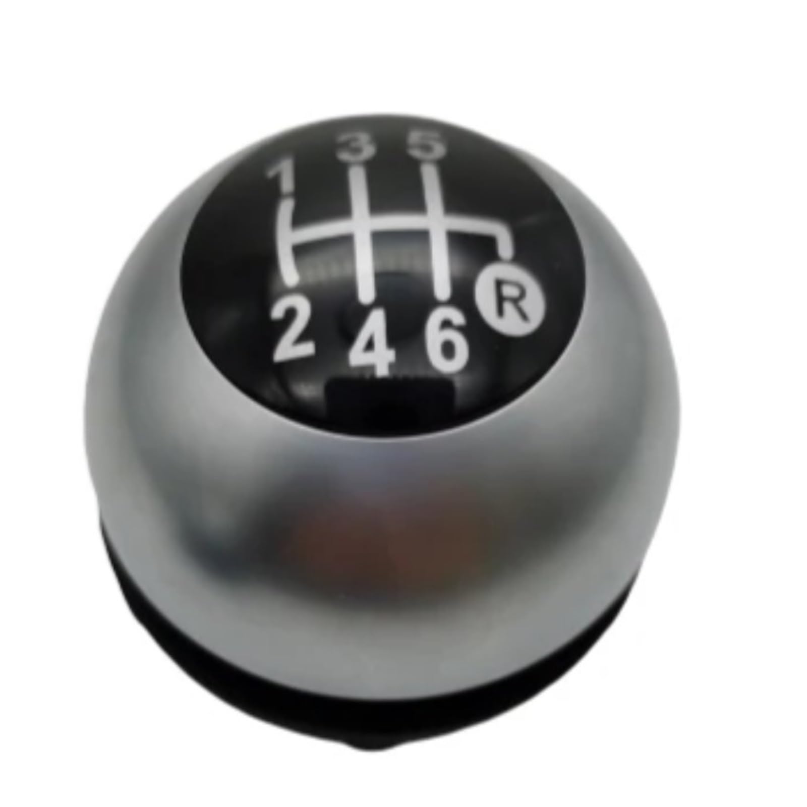 Htvtkrfgrl Silver 6 Speed Knob Only Gear Knob Manual 5-Speed / 6-Speed Stylish For Fiat 500 Plastic Black/Silver Gear Shift 1 Shift(Silver 6 Speed)