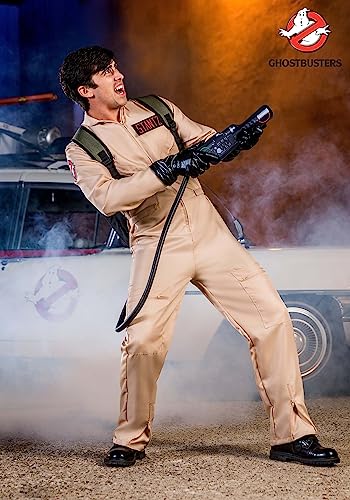 Deluxe Adult Ghostbusters Halloween Costume | Men's Ghostbusters Jumpsuit Uniform with Proton Pack & Classic Name Tags2