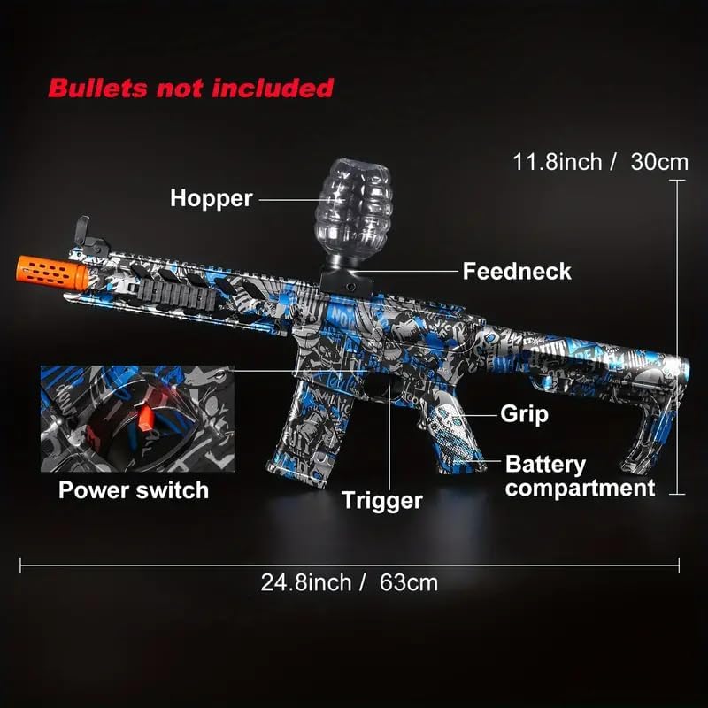 M4 Ball Blaster Gun Toys, Eco-Friendly Rechargeable Battery and Protective Eyewear, Automatic Outdoor Toys for Team Activities, for Adults and Kids