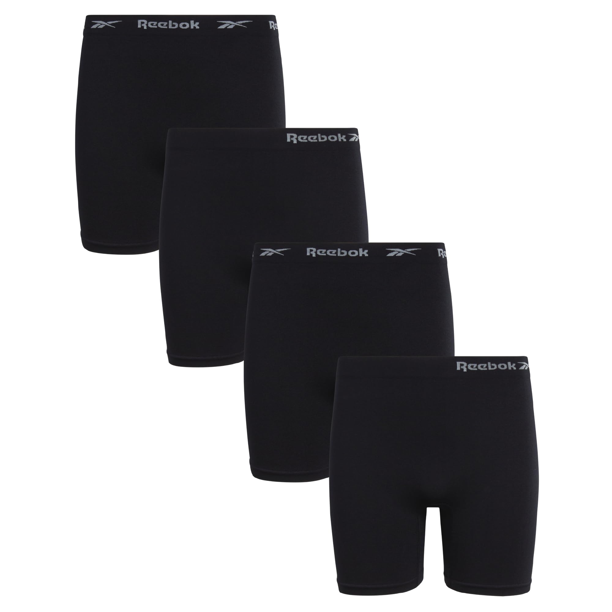 Reebok Girls Boyshorts - 4 Pack Soft Stretch Tag Free Long Leg 5 Inseam Girls Underwear Boyshorts Seamless
