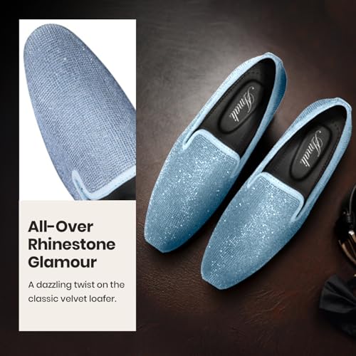 Amali Devy, Men's Dress Loafers, Slip-On Tuxedo Shoes for Men, Velvet Embellished Loafer Slippers3