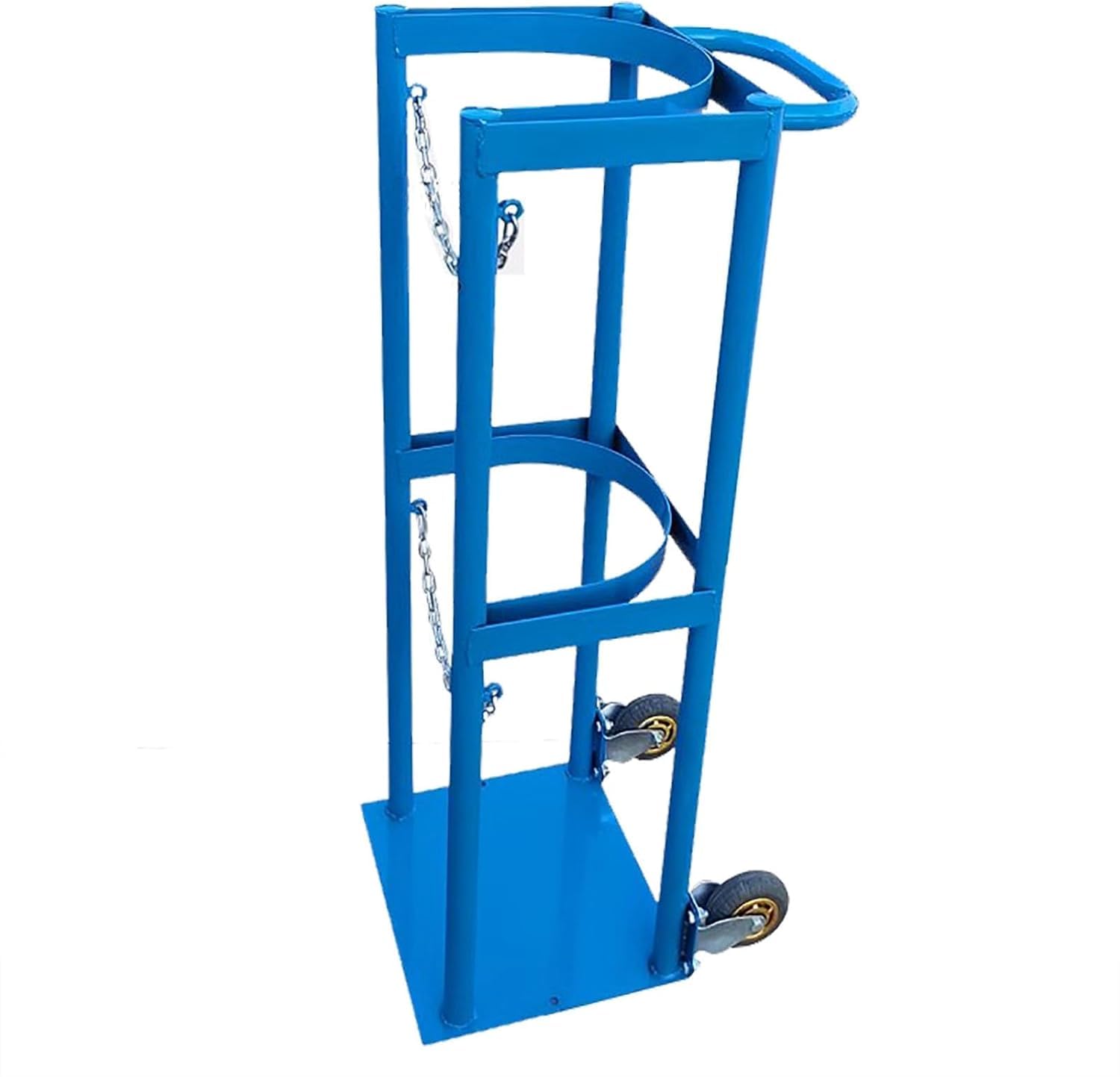 GTHTUHFD Oxygen Cylinder Cart, Oxygen Tank Cart, Cylinder Tank Holder With Handrails And Wheels, Rolling Oxygen Tank Cart Holder,Blue