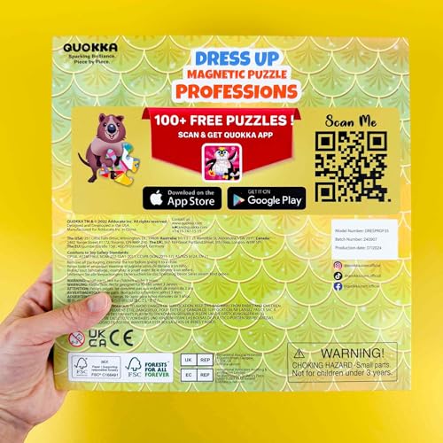 QUOKKA Magnetische Anziehpuppen für Mädchen und Jungen mit 35 Magnetteilen – Kreatives Magnetspiel-Set für Zuhause oder unterwegs – Magnetische Papierpuppen für Kinder ab 3 Jahren mit Berufen