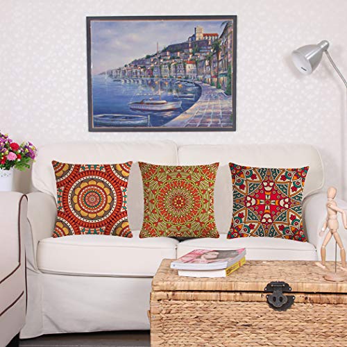 Hodeacc 6 Stück Moderne Mandala Kissenbezüge, Bohemian Throw Kissenbezüge Hippie Kissenbezüge für Sofa Couch Bed Chair… – Bild 6