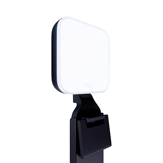 Logitech Litra Glow Premium LED Streaming Licht met TrueSoft - Computerverlichting voor videovergaderen en Zoom-meetings, verstelbare standaard, desktop app voor PC/Mac - Grafiet