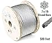 RK Wire Rope, 7x19 Galvanized Aircraft Steel Cable, 1/4-Inch, 500 Feet