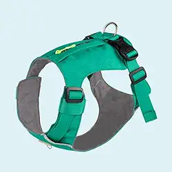 Peitoral para cães sem puxão com 2 clipes de coleira, acolchoado macio ajustável, colete Oxford refletivo para animais de estimação sem estrangulamento com alça de controle fácil para cães grandes