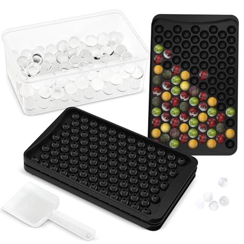 KICHLY 3 Cubiteras esféricas - Cubitera para congelador - Sin BPA - Ideal para enfriar cócteles, whisky, café. Fácil extracción (Black, 104)
