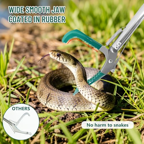Image of IC ICLOVER 50 inch Collapsible Snake Grabber, 3-Section Foldable Snake Tongs, Stainless Steel Portable Rattle Snake Catcher Grabber, Snake Handling Tools Catching Pole with Lock, Wide Jaw, Non-Slip Handle