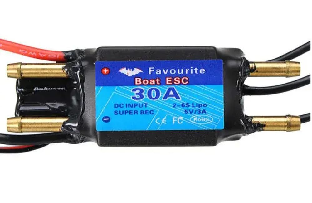FVT 30A Brushless ESC per barche RC con compatibilità 2-6s e 5 V 3A BEC e di raffreddamento ad acqua