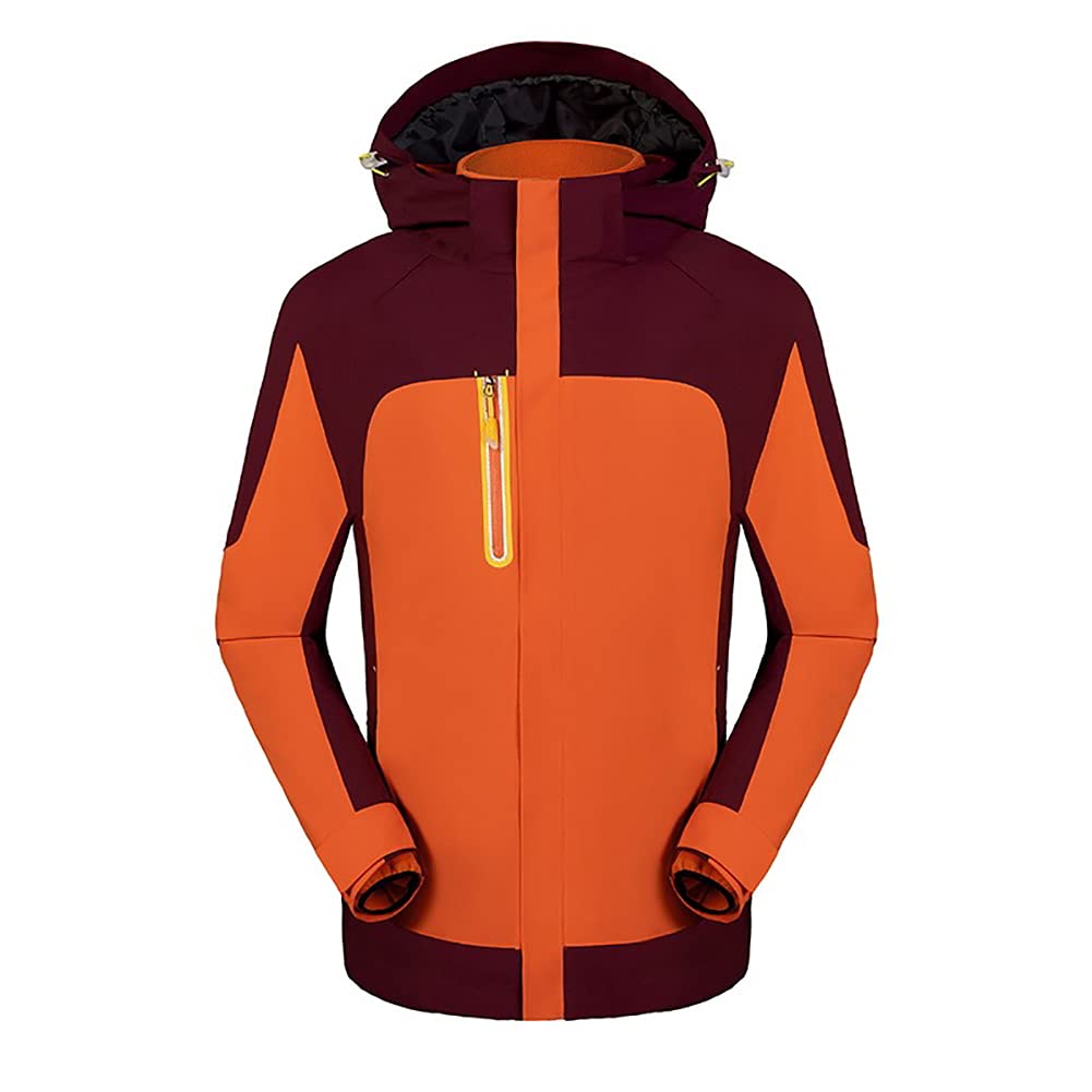 Kurtka robocza, wielofunkcyjna kurtka robocza, Plus aksamit Zagęścić wodoodporne Zimowe ubrania robocze,Orange,3XL