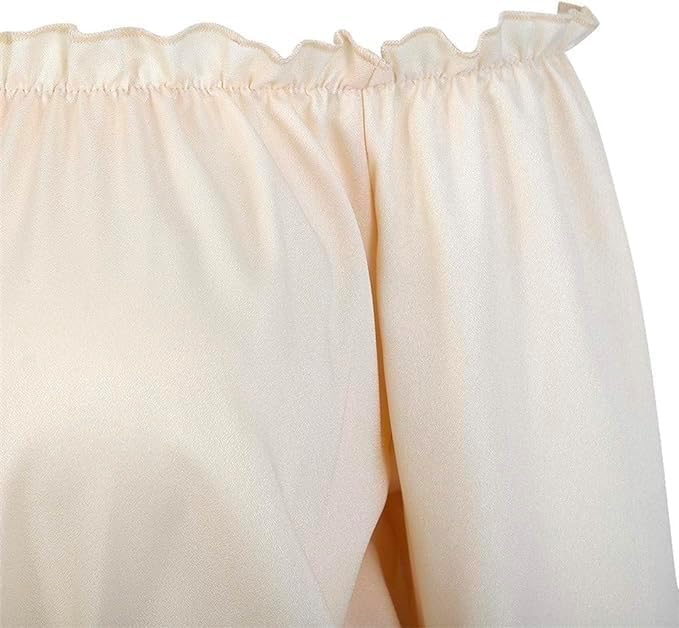 Womens Renaissance Long Sleeve Blouse Victorian Pirate Shirt Boho Tops Ruffle Smocked Waist Cosplay Costumes - Image 3