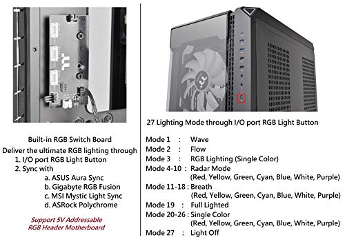 Image of Thermaltake View 51 Motherboard Sync ARGB E-ATX Full Tower Gaming Computer Case with 2 200mm ARGB 5V Motherboard Sync RGB Fans + 140mm Black Rear Fan Pre-Installed CA-1Q6-00M1WN-00