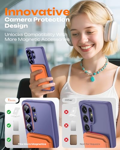 Image of TOCOL for Samsung Galaxy S26 Ultra Case, Compatible with Magsafe, Built-in Magnets, Drop Protection, Slim Translucent Matte for S26 Ultra Phone Case 6.9 inch (Lavender Gray)