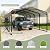 Unovivy 15x25 FT Metal Carport, Large Outdoor Heavy Duty Carport with Galvanized Steel Roof and 4 Support Feet, Spacious Vehicle Shelter for Cars, Boats, RVs, and Outdoor Equipment
