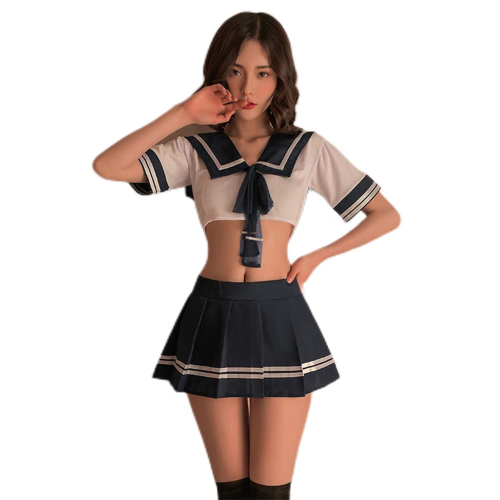 Uniforme de colegiala japonesa para cosplay de tentación de perspectiva, lindo traje de anime, lencería sexy (lindo)