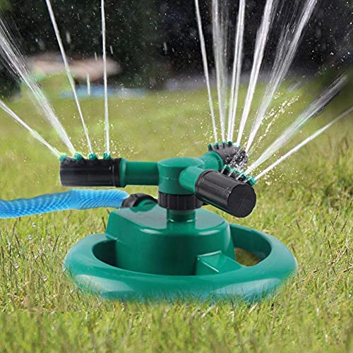 Limbjal® Automatic 360 ° Rotating Adjustable Round 3 Arm Lawn Water Sprinkler for Watering Garden Plants/Pipe Hose Irrigation Yard Water Sprayer Adjustable Water Sprinkler (Pack 1) (Pack 1)