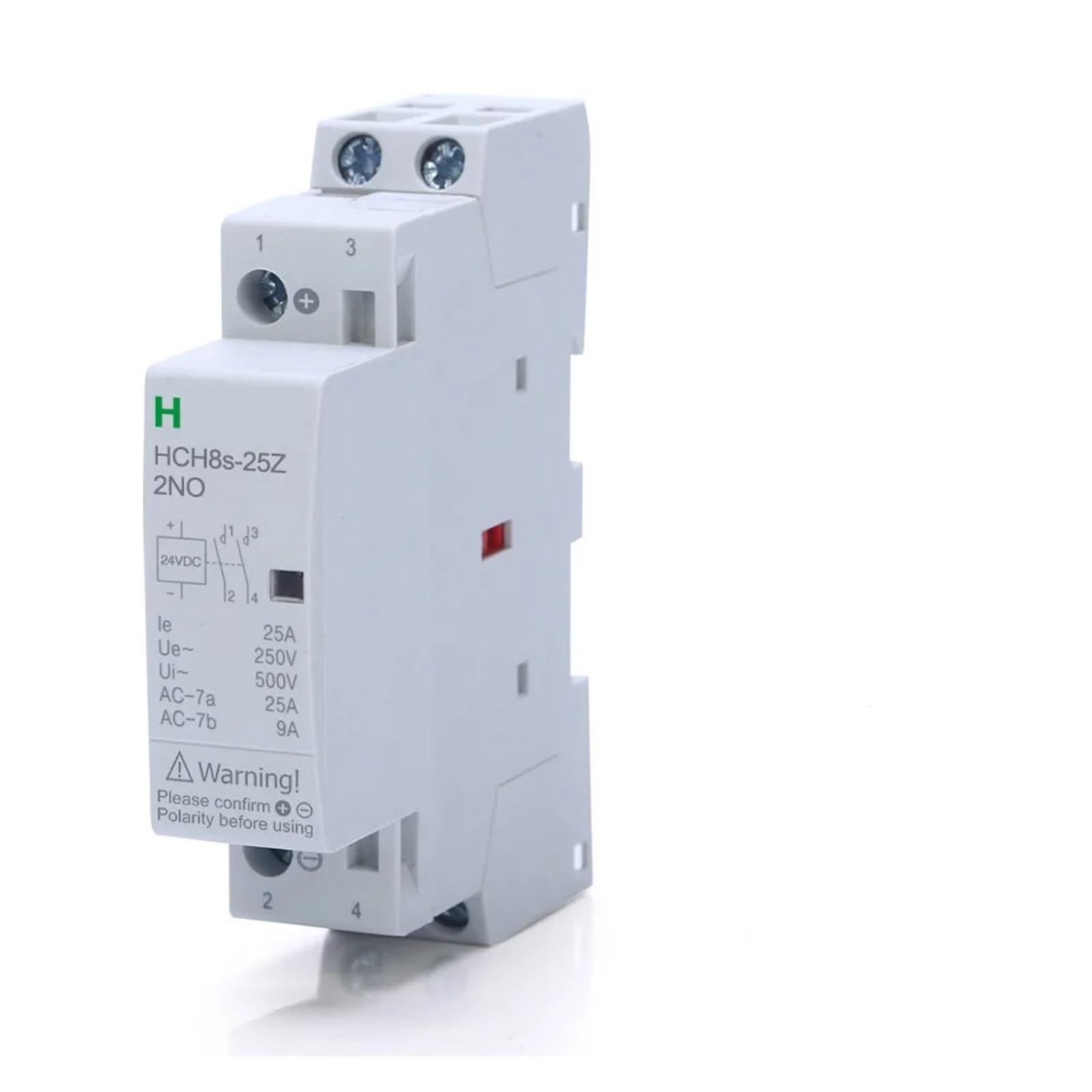 Contactor HCH8s-25 Contactor modular 2P 16A 25A 2NO o 2NC 1NO1NC 110V 220V Contactor automático para uso doméstico sobre carril Din(25A 2NO DC24V)