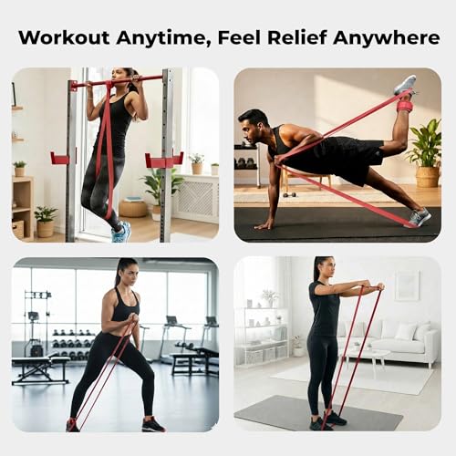 Image of Resistance Bands Set of 2 (Light & Extra Heavy), Pull Up Bands for Men & Women, Exercise Bands for Strength Training, Home Workout, Gym Fitness, Stretching, Mobility, Yoga, Crossfit