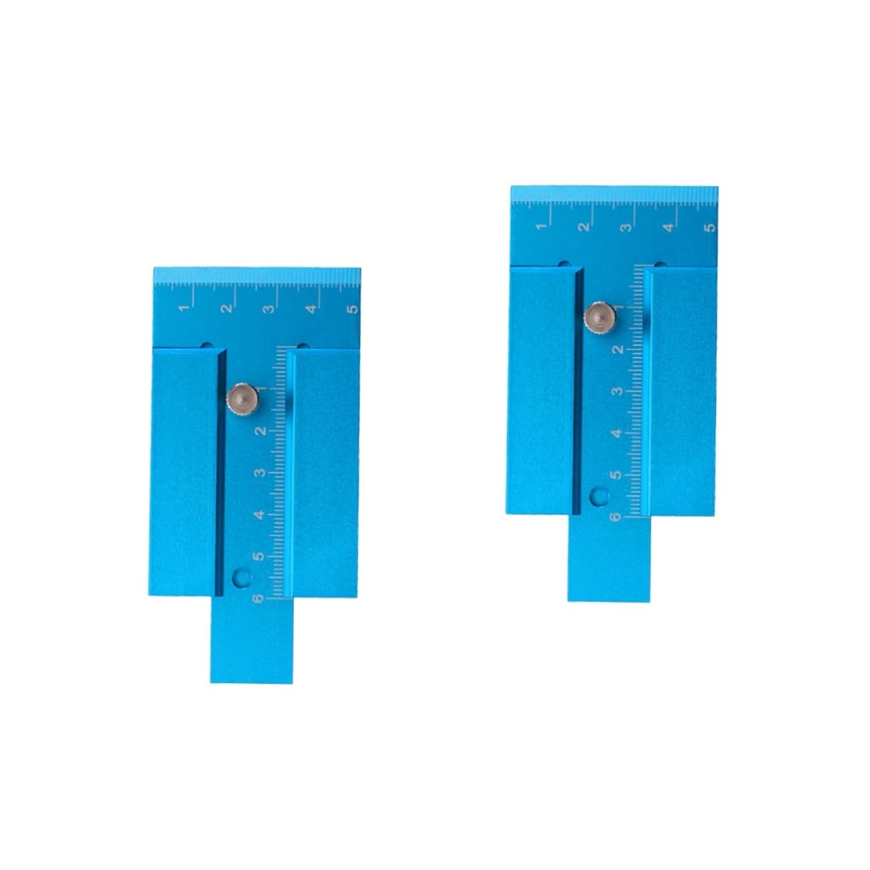 2 Piezas medidor de altura regla de calibre regla de altura de la mesa de carpintería de a de carpintero Sky-blue