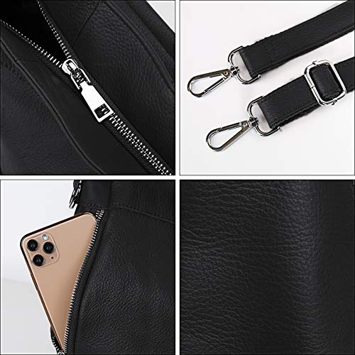 Image of YALUXE Women's Real Leather Shoulder Bags Hobo Handbag Purse Crossbody Bag